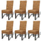 Swen Studio -  Dining Chairs 6 pcs Abaca and Solid Mango Wood